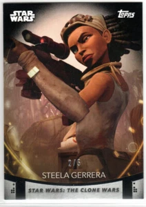 WOMEN OF STAR WARS 2020 TOPPS BLACK PARALLEL BASE CARD #82 STEELA GERRERA 2/5 - Picture 1 of 2