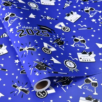 Graduation Wrapping Paper 2025 Mini Roll 17 Inch X 16.4 FeetGraduation - Image 1 of 4