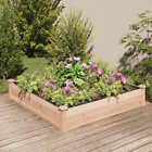 vidaXL Garden Raised Bed with Liner 120x120x25 cm Solid Wood Fir UK NEW