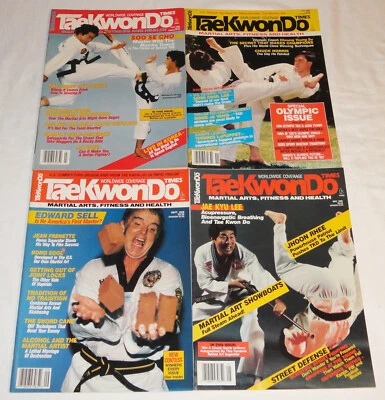4 Tae Kwon Do Times Magazines Jae Kyu Lee, Soo Se Cho, Edward Sell, Olympics 80s - Image 1 of 4