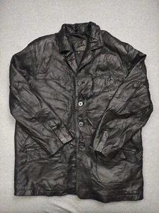 Brandini Coat Mens Extra Large Black Lamb Leather Buttery Feel Mid Length Casual - Picture 1 of 14