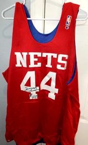 DERRICK COLEMAN Signed Autographed Nets #44 Worn Practice Basketball Jersey COA - Picture 1 of 9