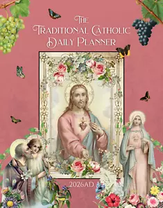 Traditional Catholic Daily Planner 2026AD full color planner w hourly schedule - Picture 1 of 11