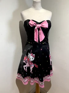 Dolls Kill Hello Kitty Sanrio Mini Dress Size 1X Black Mini Women's Strapless - Picture 1 of 13