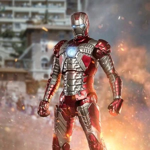 IN STOCK ZD Iron Man Mark V MK5 Action Figure Toy With Suitcase 16cm New Arrival - Picture 1 of 13