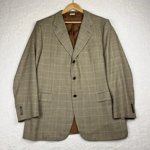 Vintage Brioni Blazer 48R Tan Silk Wool Soorts Coat Neiman Marcus 3 Button Italy - Picture 1 of 12