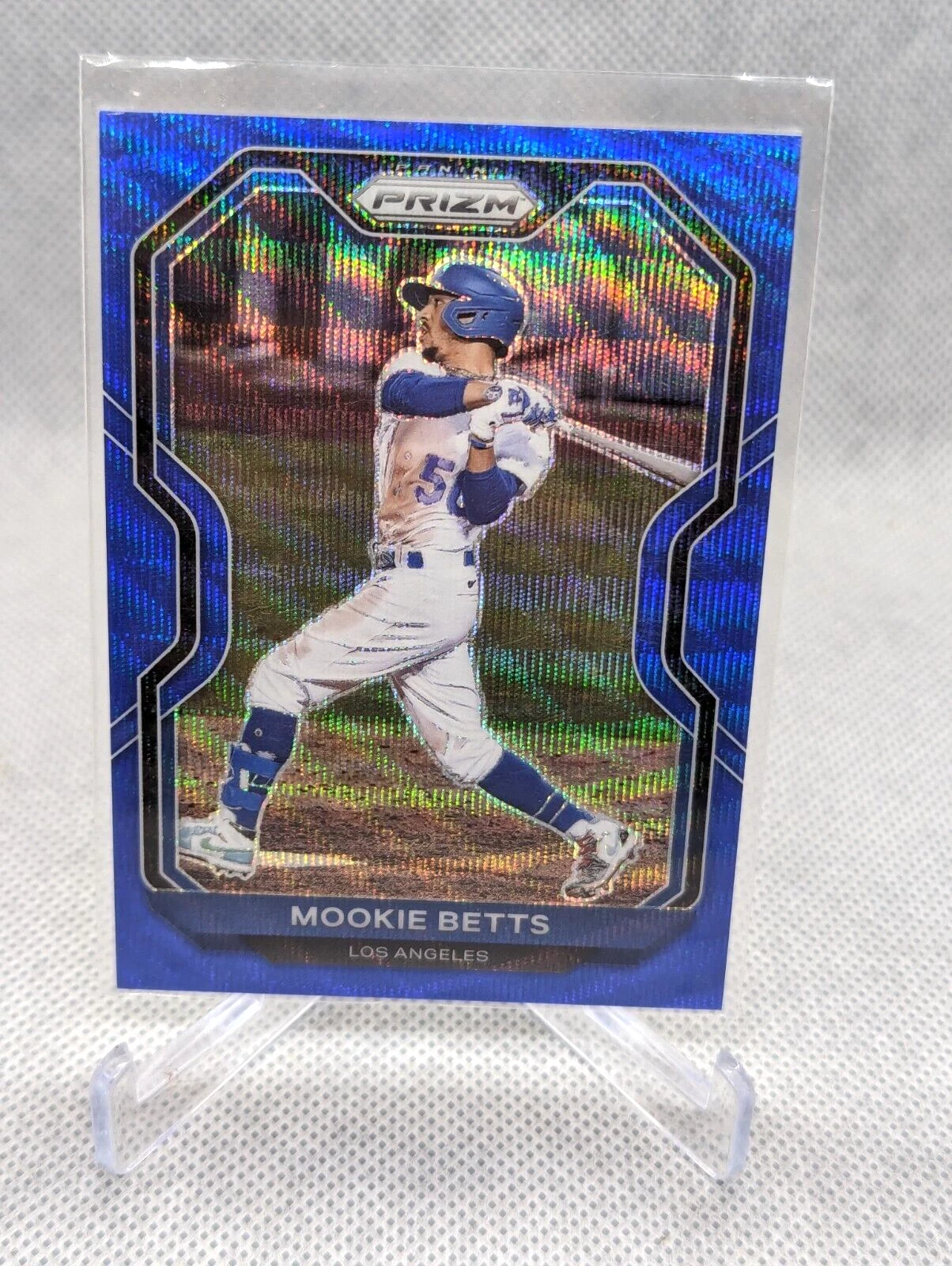 2021 PANINI PRIZM MOOKIE BETTS BLUE WAVE PRIZM #'d 4/60 LA DODGERS