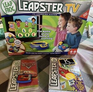Leapfrog Leapster TV Game Console + Cars & Kindergarten Games!