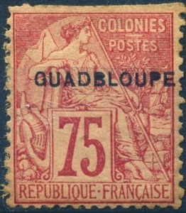 GUADELOUPE : ALPHEE DUBOIS N° 25b GUADBLOUPE NEUF * AVEC CHARNIERE COTE 970 € - Picture 1 of 2