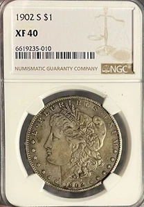 1902-S NGC XF40 Morgan Silver Dollar - Picture 1 of 4
