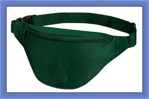 10 Pk Fantasybag Hunter Green 2-Zipper Fanny Pack - Picture 1 of 2
