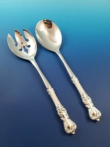 Marlborough by Reed & Barton Sterling Handle Custom Made Salad Set Servers - Picture 1 of 3