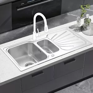 JASSFERRY Stainless Steel Kitchen Sink 1.5 Bowl Reversible Drainer 1000X500mm - Picture 1 of 9