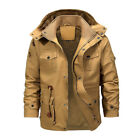 Mens Hooded Thick Fleece Zip Long Sleeve Coat Winter Warm Jacket Parka Outwear