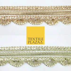 Encaje borde de perla trenzada festoneada de triple capa botín - 4,5 cm de ancho - Imagen 1 de 7