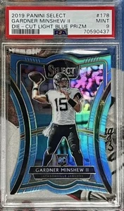 2019 Select DIE-CUT LIGHT BLUE PRIZM /99 #178 Gardner Minshew Rookie RC PSA 9 Mt - Picture 1 of 4