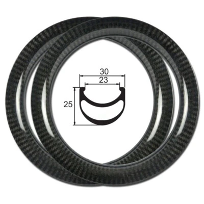 2 Pc 12 Inch Clincher Scooter Road Bike Rims 25x30mm Kid's Bicycle Carbon Wheels - Image 1 of 4