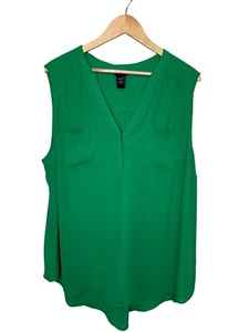 Camicetta Popover senza maniche Torrid verde Kelly taglia 3X carriera ufficio - Foto 1 di 8