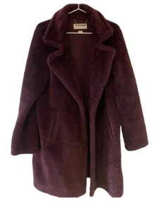 Michael Kors Faux Fur Coat Dark Brandy Size Medium New With Tags - Picture 1 of 6