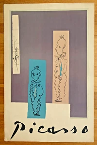 vtg 50s/60s Pablo Picasso Two Clowns Deux Clowns PRINT vtg poster painting 1954 - Picture 1 of 11