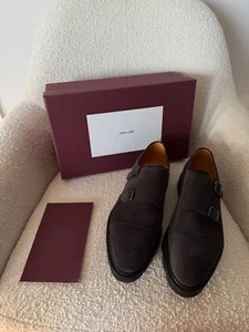 John Lobb William Double Monk Strap Grey Suede Shoes Mens UK 10 EU 44 £1,360 New - Picture 1 of 9
