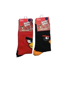 Angry Birds Novelty Crew Socks Men’s Size 6-12 Set Of 2 Different Designs NWT - Picture 1 of 3