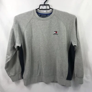 Tommy Hilfiger Flag Gray Navy Crewneck Sweatshirt Men’s Size XL - Picture 1 of 4
