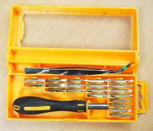 Set di punte per cacciaviti di precisione 22 pezzi supporto magnetico con custodia - Foto 1 di 3