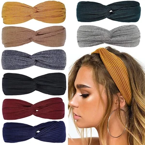 Headbands for Women Twist Knotted Women Head Bands Stretchy Hair Bands Non Slip - Picture 1 of 11