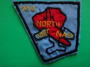 USAF 100 (Bombing Missions) NORTH VIETNAM Hand Sewn Patch From Vietnam War Era - Bild 1 von 3