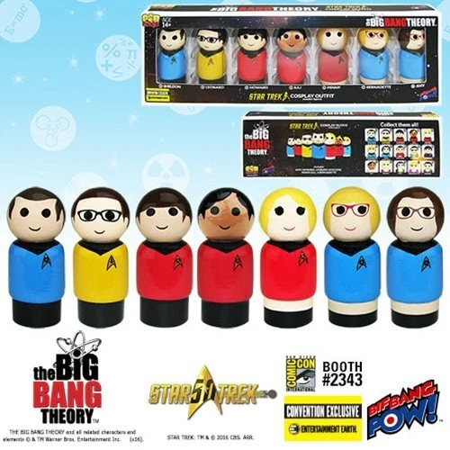 Pin Mates Big Bang Theory Cast Cosplay Star Trek Seven Wooden Figures