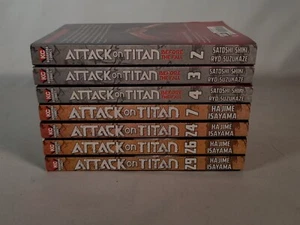 ATTACK ON TITAN Manga Book Lot Vol 24, 26, 29 & 7 + Beyond The Fall 2, 3 & 4 - Imagen 1 de 3