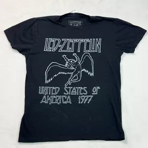 Camisa Led Zeppelin Estados Unidos de América 1977 Negra Manga Corta Hombre Talla M - Imagen 1 de 8