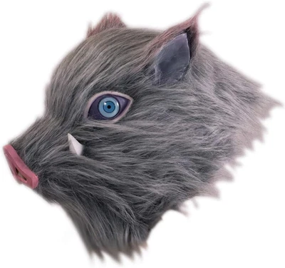 Inosuke Mask, Demon Boar Mask Full Head, Grey