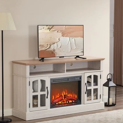 58" Fireplace TV Stand Entertainment Center w/23" Electric Fireplace for 70" TVs - Image 1 of 4