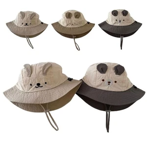 Large Brim Kids Sun Hat Cotton Panama Cap Children Bucket Hats Outdoor Camping - Picture 1 of 12