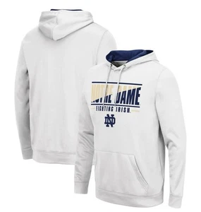 Colosseum White Notre Dame Fighting Irish Slash Stack 2.0 Pullover Hoodie Men’s - Picture 1 of 4