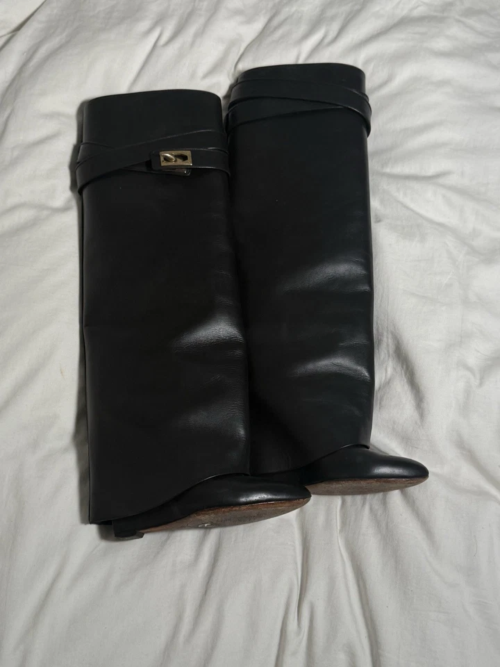 Givenchy Shark Lock Leather Boots Size 35.5 - Image 1 of 2