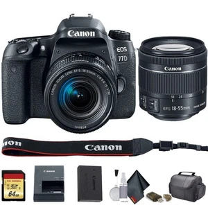 Canon EOS 77D DSLR Camera with 18-55mm Lens (1892C016) - Starter Bundle - Picture 1 of 6