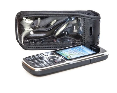 caseroxx Leather-Case with belt clip for Nokia C2-01 in black made of genuine le - Image 1 of 4