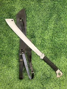 Espada de machete de acero al carbono hecha a mano | Cuchillo de hoja de campamento de caza de supervivencia - Imagen 1 de 5