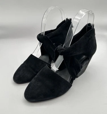 Sandalias Eileen Fisher para mujer talla 6,5 negras tacón de cuña delantero torcido Foto 1 de 4