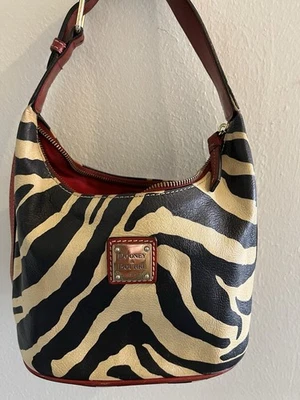 Cartera Hobo Pequeña Dooney & Bourke Vintage Y2K Rayas Cebra Foto 1 de 4
