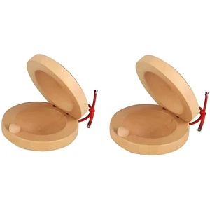 Wooden Castanet, Percussion Instrument - 2Pcs Hand Finger Castanets, Wood Cas... - Bild 1 von 6