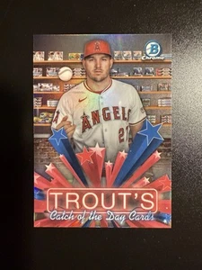 2025 Bowman Chrome Mike Trout Trout's Catch Of The Day Cards - Picture 1 of 2