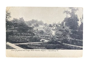 Tarjeta postal de Lynchburg Virginia View of Grounds & Lodge Miller Orphan Asylum - Imagen 1 de 2