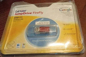 Lexar 256MB Jump-Drive FireFly Flash-Drive 256 MB Red Portable w/ Google NEW! - Picture 1 of 2