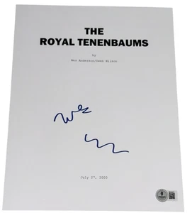 Wes Anderson Signed Autograph The Royal Tenenbaums Script Screenplay Beckett BAS - Picture 1 of 2