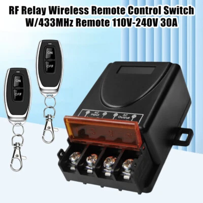 Fernbedienung Schalter, AC 110V/220V/230V/240V, 30A Relais Funk RF-Schalter IP65 - Bild 1 von 4
