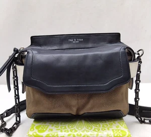 Borsa a tracolla piccola Rag & Bone Micro Pilot in pelle nera con cinturino a catena e cerniera - Foto 1 di 17